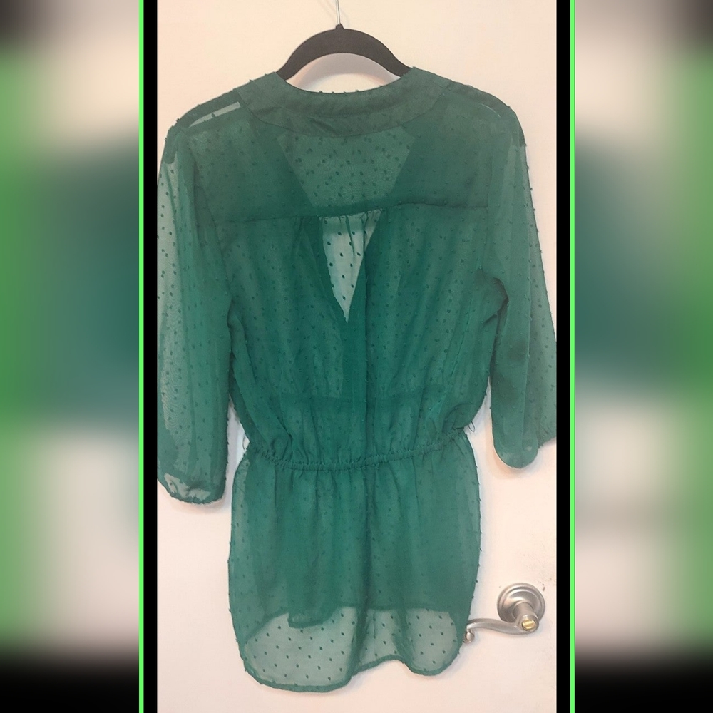 Emerald sheer tunic sz sm